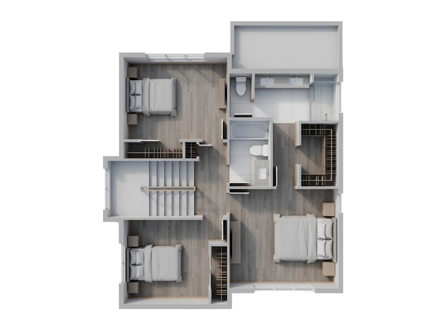 Upper level floor plan